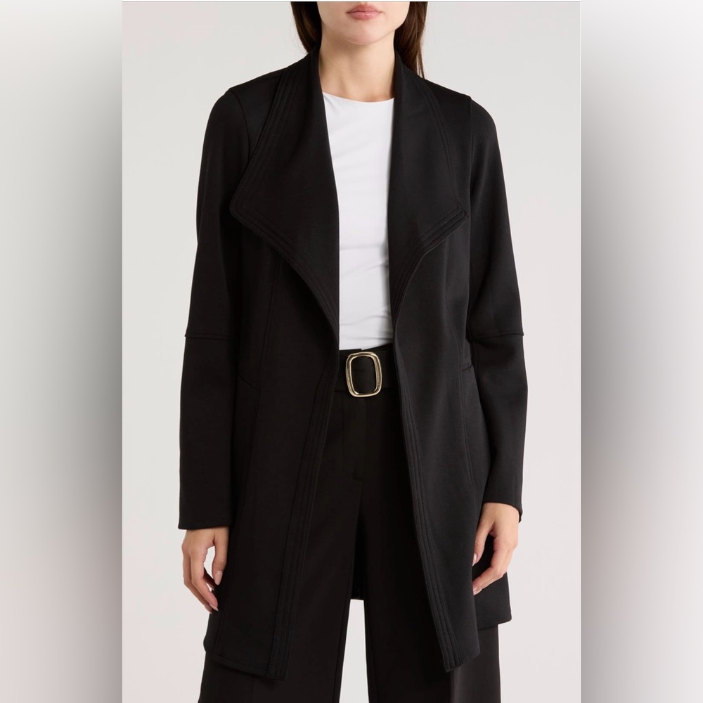 T Tahari drape front scuba jacket